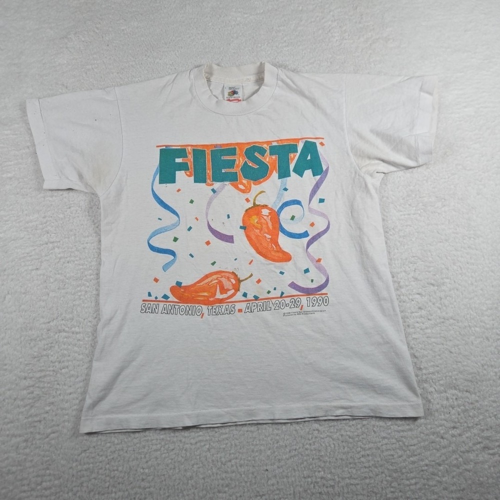 Vintage 1990 San Antonio Fiesta‎ Festival Distressed Shirt Size Large